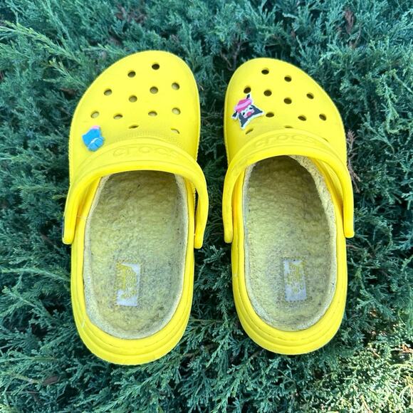 Crocs Classic Lined Clogs Unisex Size M6 W8 Yellow Sandals - Picture 5 of 15